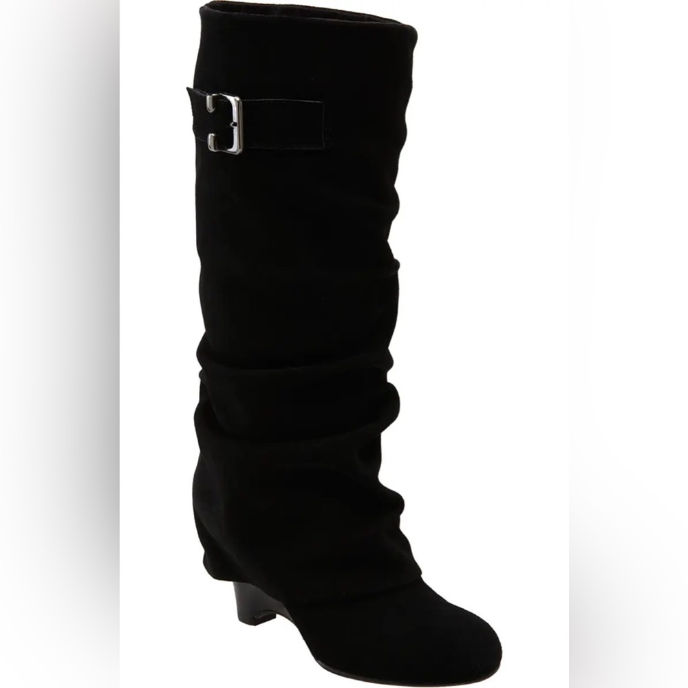 Naughty Monkey black Suede Scrunch Boots